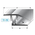 Miniatyrbild 2 av 4: Profiler för att klippa Anodiserad aluminium Silver l 41mm H 11 - 15mm Genomgående L 1000 mm
