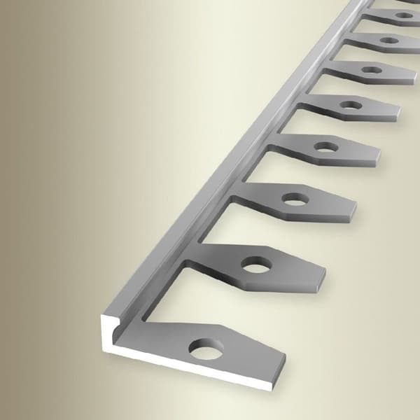 PROVISTON Avslutningsprofil Bred 21 mm H 3 mm Lång 2500 mm Alu Silver präglad öppen