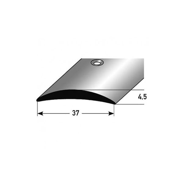 Tröskelav Aluminium anodiserad Ljusbrons L 37 mm H 4.5 mm Lång 2700 mm Genomborrad