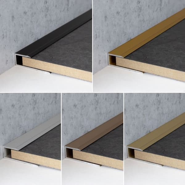 Profil avbrötningsprofil i anodiserad aluminium, ljus brons, l 15.6 mm H 8.5 mm, perforerad L 2700 mm