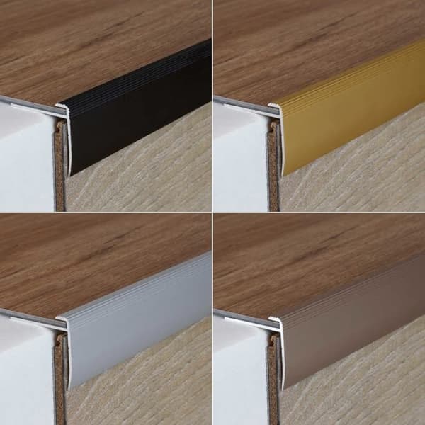 Avslutningsprofil Trappa Aluminium anodiserad Mörkbrons L 30mm H 24mm Genomgående hål
