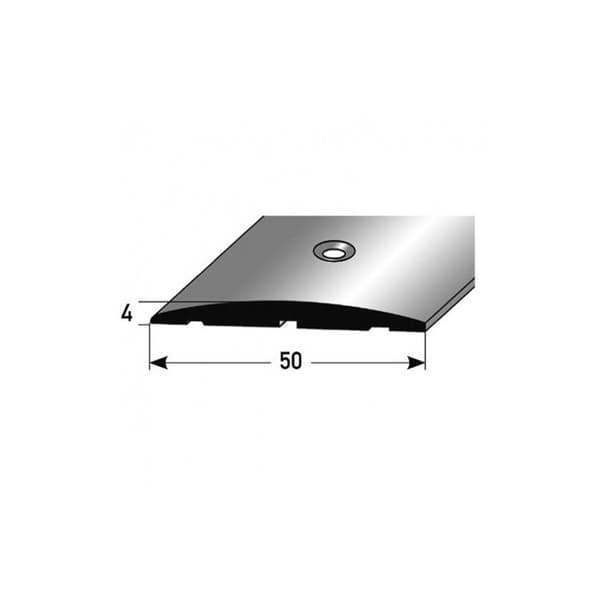Aluminiumtröskel i anodiserad ljusbrons L 50 mm H 4 mm Längd 2700 mm Förborrad