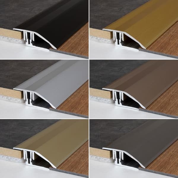 Profil av återställning klämma anodiserad aluminium mörkbrons l 41mm H 11 - 15mm Genomgående L 1000 mm