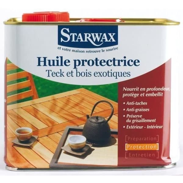 Skyddande olja - STARWAX - Exotiskt teak - 2 L - Fläckskydd och UV-skydd
