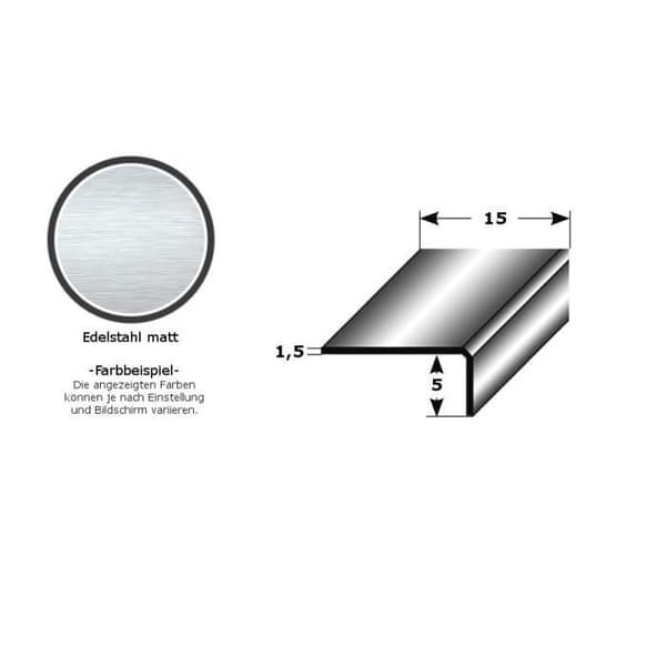 PROVISTON Monteringsprofil 5 x 15 x 2700 mm Profil av högkvalitativt metall aluminium silver