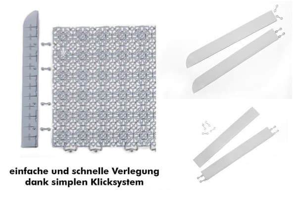 Andiamo - 202430 - Modern Plast Kakel Hörn Bar Flies - Vorteils - Set: 14 Stuck (2m) Ljusgrå