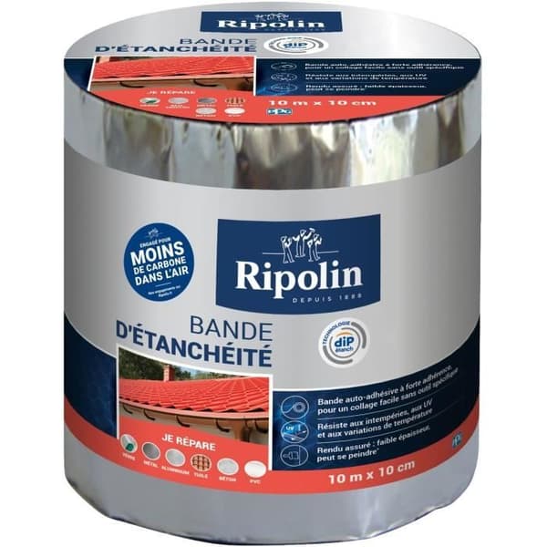 Selvklæbende tætningsliste RIPOLIN 648105 Aluminium 10 mx 10 cm