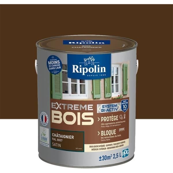 Ekstrem Træmaling - Satin Kastanje - RIPOLIN - 2,5 L