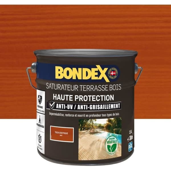BONDEX - Mættet vand - Teak - Mat - 2.5L