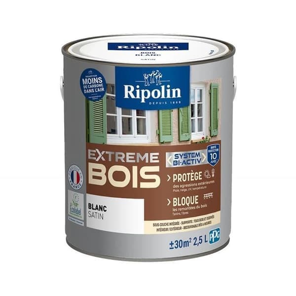 RIPOLIN puumaali sisä- ja ulkokäyttöön - satiininvalkoinen, 2,5 l
