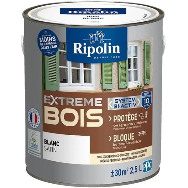 RIPOLIN puumaali sisä- ja ulkokäyttöön - satiininvalkoinen, 2,5 l