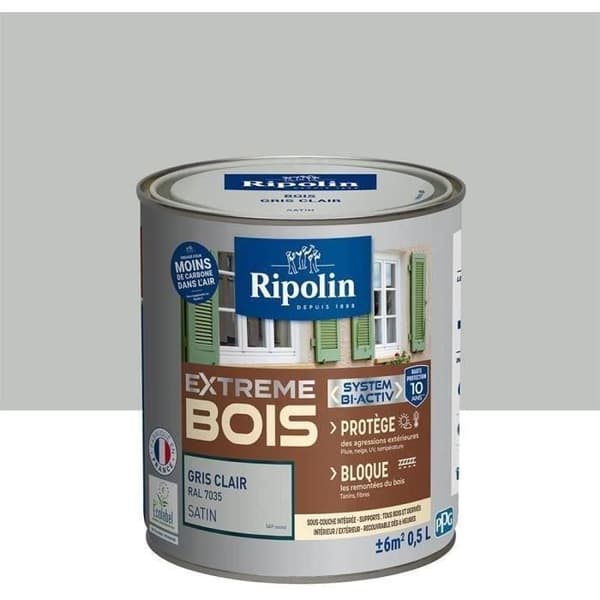 RIPOLIN Satin Wood Paint -maali, korkea suojaus 10 vuotta, joka suojaa ja parantaa puusi ulkonäköä - vaaleanharmaa