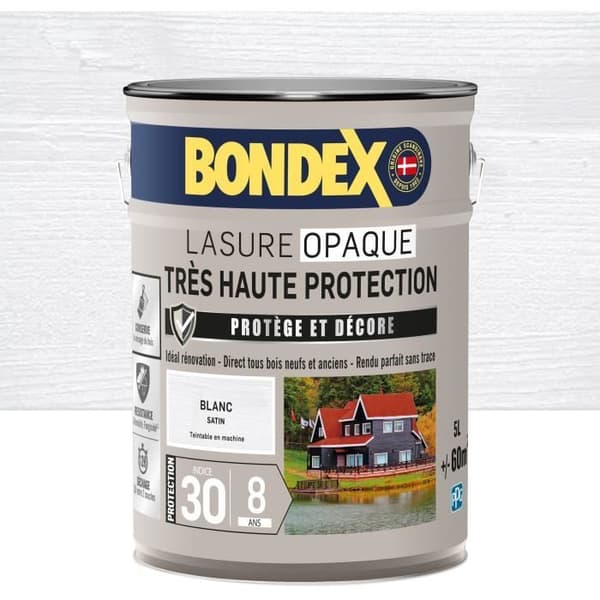 Erittäin korkea suojakerroin peittävä petsa - Satiininvalkoinen - BONDEX - 5 L