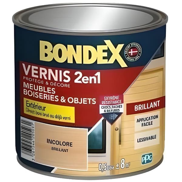 BONDEX 2 in 1 kiiltävä lakka, erittäin kestävä - väritön
