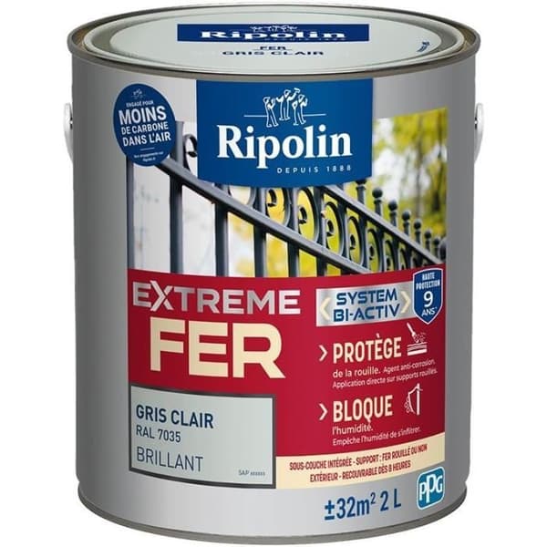 Rautamaali - RIPOLIN - 396709 - Vaaleanharmaa - Kiiltävä - 2 L