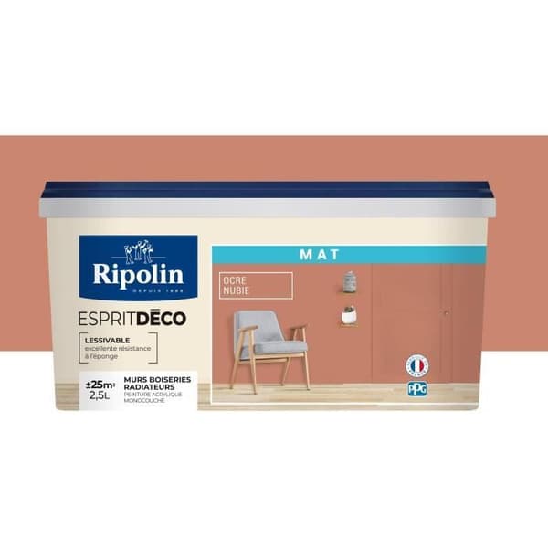 Ripolin nubia okra matta sisäseinämaali 2,5 l