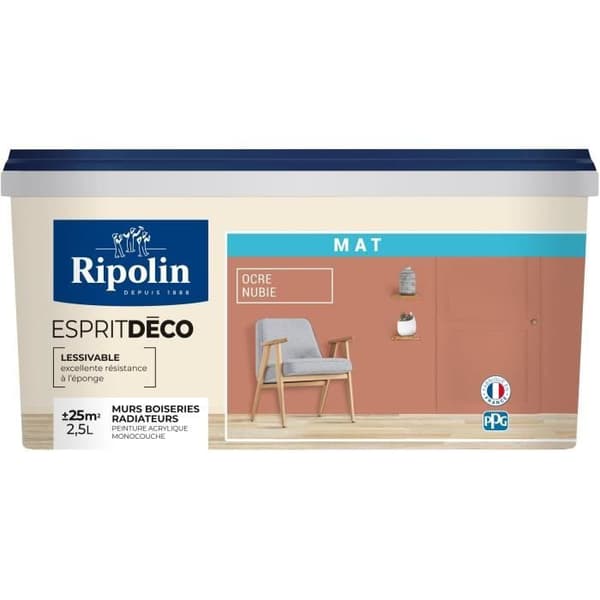 Ripolin nubia okra matta sisäseinämaali 2.5 l