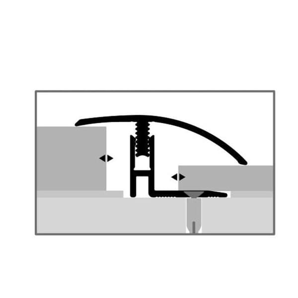 PROVISTON Üvergångsprofil Parkettkompensation l 39 mm Kompensation H 12 - 17 mm L 900 mm Aluminiumprofil Brons...