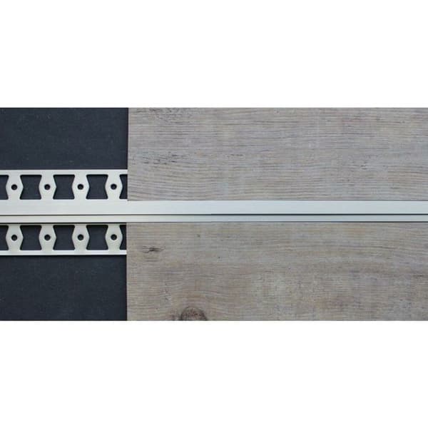 Expansionsprofil 53 x 3 x 2700 mm Anodiserad aluminium Dilatationsfog 2,5 mm Silver Förskjuten Borrad fräst