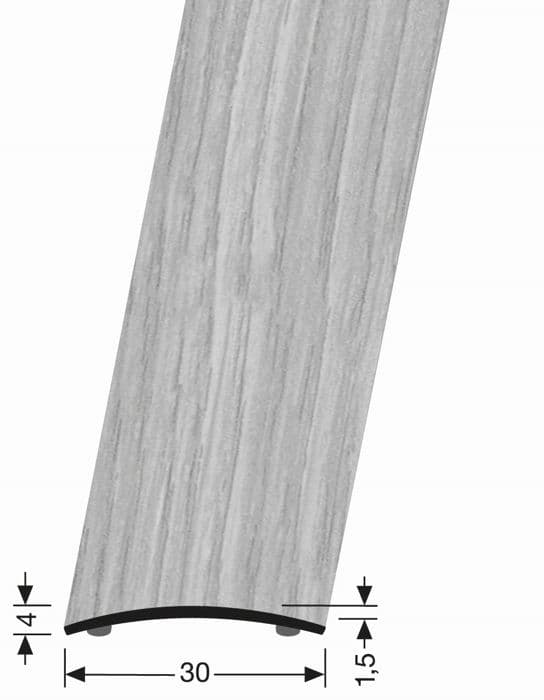 Övergångsprofil 4 x 30 mm Aluminium Slät tröskelprofil Diff. Längder Küberit