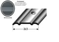 Miniatyrbild 2 av 3: PROVISTON Profil av övergång Anodiserad aluminium Mörkbrons l 24,5 mm H 1,25 mm L 2700 mm Genomhållen