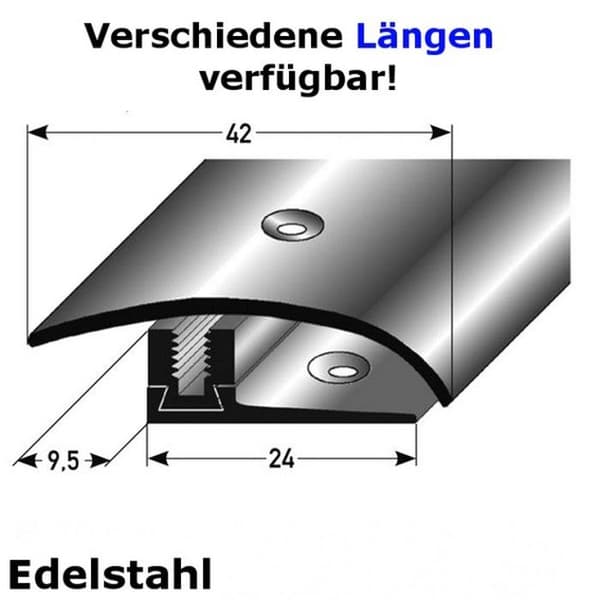 Profil H för återställning Laminat H 7 x 17 mm 42 mm bred Stål Genomborrad Flex