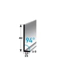 Miniatyrbild 1 av 6: Plinth typ 40 inox 2 x 15 x 40 mm olika modeller vinkel 94° oljad