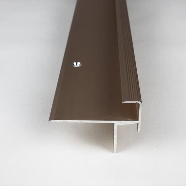 Nez de marche för laminatparkett hörn H av ram 10,3 mm l 33 mm anodiserat aluminium borrat mörkbrons -2500