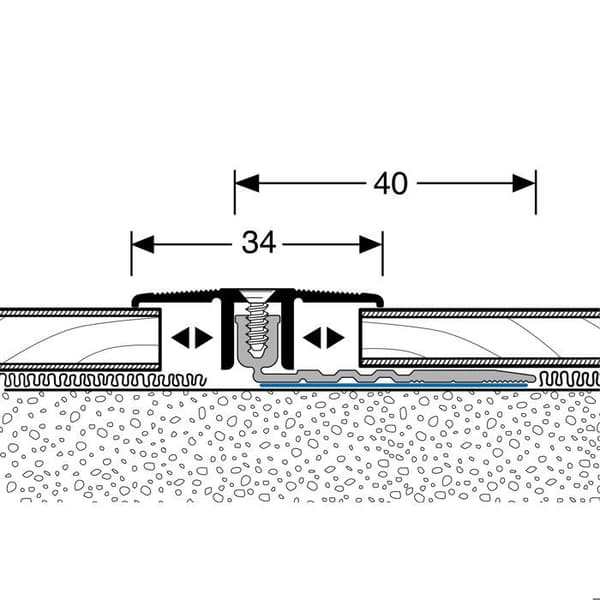PROVISTON Üvergångsprofil Kompensation av laminat l 34 mm Kompensation av H 6,5 - 16 mm L 2700 mm Aluminiumprofil Arg...