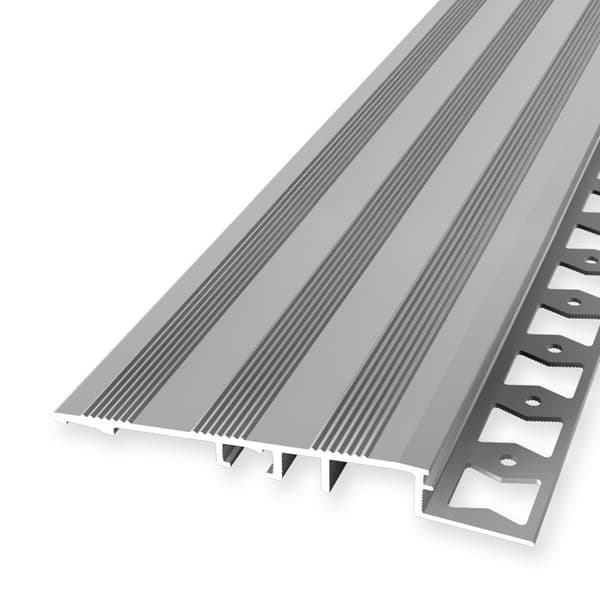 Profil för avjämning kakel 10 x 80 x 2500 mm Tjocklek 10 mm i alu Küberit Silver