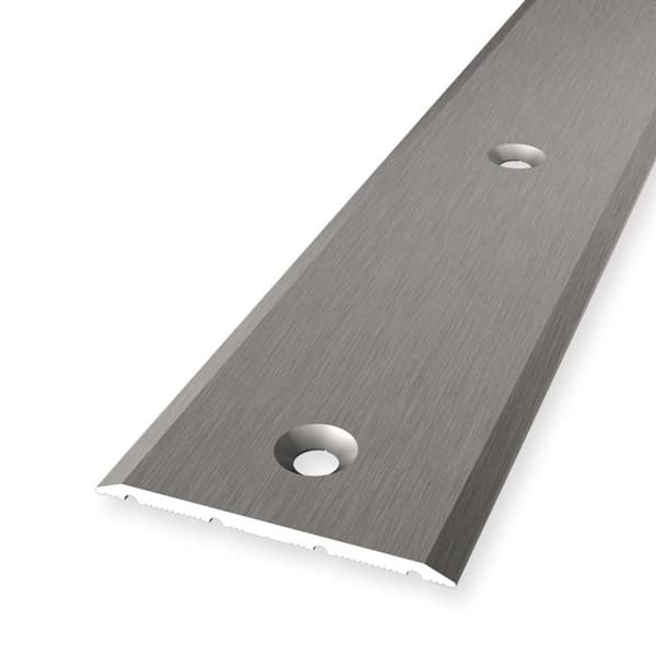 PROVISTON Övergångsprofil l 40 mm H 0 - 99 mm L 2700 mm Anodiserad aluminium Slät Finpolerat rostfritt stål Fördröjd borrning i cent...