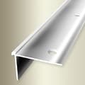 Miniatyrbild 1 av 5: PROVISTON Profil för trappnos l 39 mm H 3 mm L 2500 mm Polerat aluminium Slät Del för böjning Dubbel förskjuten Infälld Genomborrad