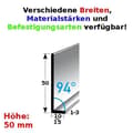Miniatyrbild 4 av 6: Plintyp 50 inox 2 x 15 x 50 mm olika modeller vinkel 94° självhäftande