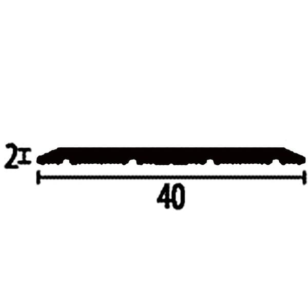 PROVISTON Övergångsprofil l 40 mm H 0 - 99 mm L 900 mm Anodiserad aluminium Slät Rostfritt stål Självhäftande