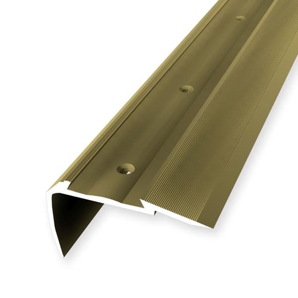 Nez de marche 34 x 60 x 2500 mm Aluminium Cornière striée diff. Modeller Küberit Guld Perforerad fräst