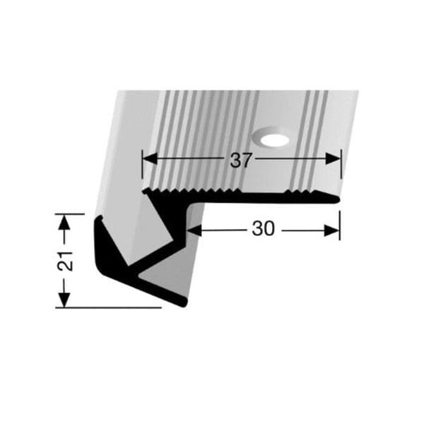 LED-profil för trappnos 23.5 x 23.5 x 2500 mm Aluminiumsprofil i sträckt L-form Küberit polerat aluminium