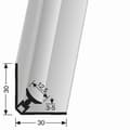 Miniatyrbild 4 av 4: Profilvägg 30 x 30 x 2600 mm H för ram 3 - 5 mm Inre hörn klippt i aluminium Slät Küberit rostfritt stål