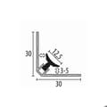 Miniatyrbild 2 av 4: Profilvägg 30 x 30 x 2600 mm H för ram 3 - 5 mm Inre hörn klippt i aluminium Slät Küberit rostfritt stål