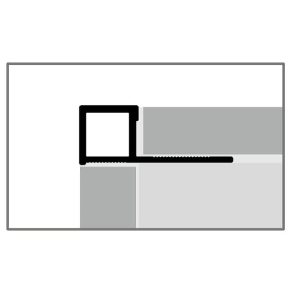 Profil fyrkantig 12,5 x 35 mm H av ram 12,5 mm Kantsprofil Stängd Stansad Küberit L 2500 mm Børstad rostfritt stål