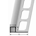 Miniatyrbild 4 av 5: Avslutningsvinkel för fyrkantig kakel 10 x 33 mm Tjocklek 10 mm stämplad sluten silver