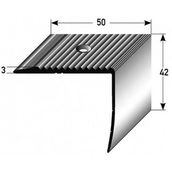 PROVISTON Nästa steg 42 x 50 x 2500 mm Nästa steg Trappräcke Kombinerad vinkel Aluminium anodiserad mörkbrons Perc...