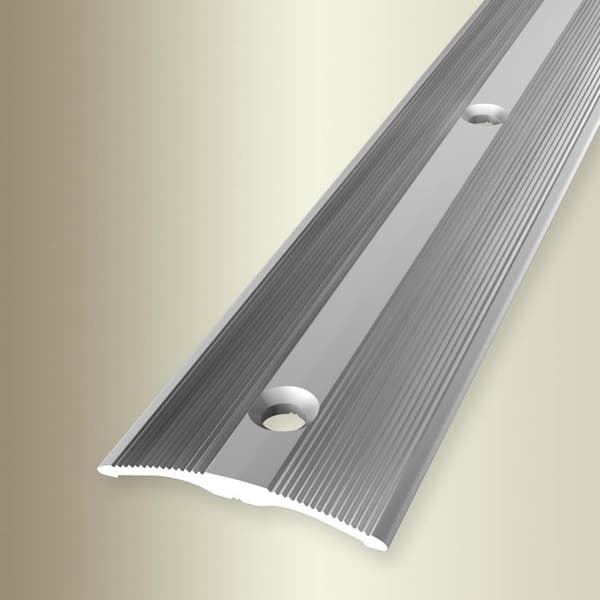 Övergångslist 4 x 33 x 1000 mm Anodiserad aluminiumövergångsprofil Ribbade Centralt borrad Silver Küberit