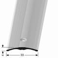 Miniatyrbild 4 av 4: Övergångslist 4 x 33 x 1000 mm Anodiserad aluminiumövergångsprofil Ribbade Centralt borrad Silver Küberit