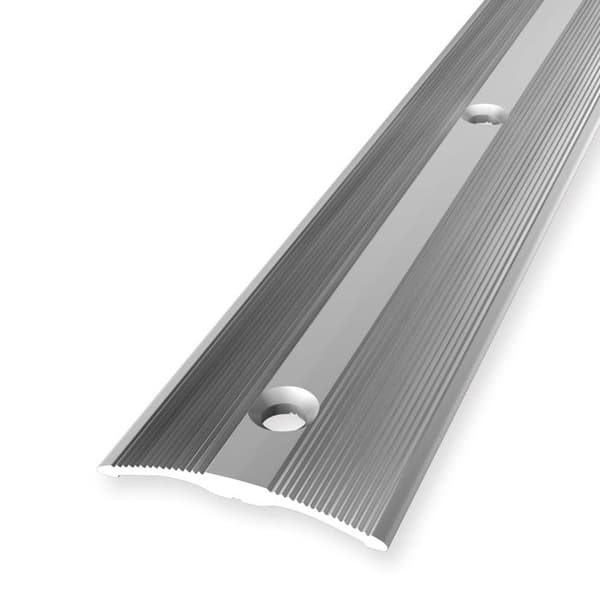 Övergångslist 4 x 33 x 1000 mm Anodiserad aluminiumövergångsprofil Ribbade Centralt borrad Silver Küberit