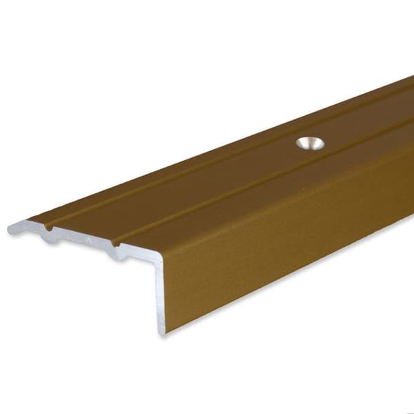 PROVISTON Aluminiumhörnprofil anodiserat Guld l 24,5 mm H 10 mm Förborrat Trappnos L 2700 mm