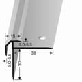 Miniatyrbild 4 av 4: Nez de marche 30 x 38 x 2500 mm Aluminium Cornière striée Argent Küberit