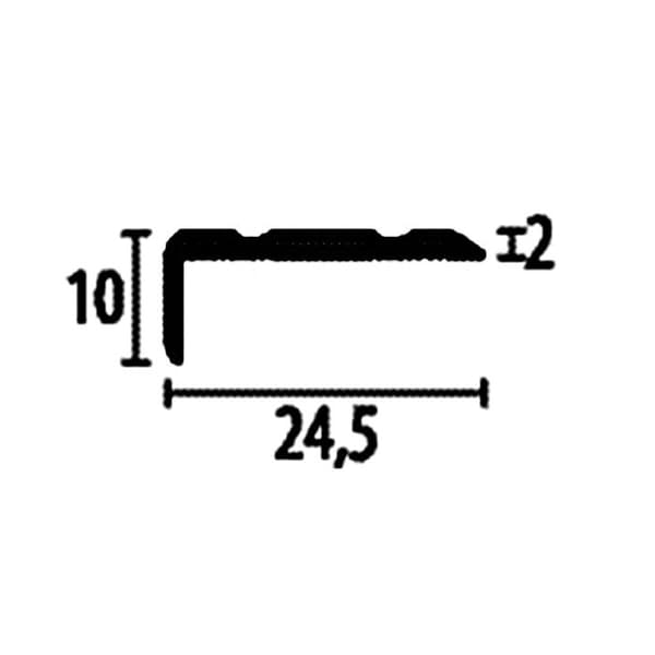 PROVISTON Hörnlist l 24,5 mm H 0 - 7 mm L 2500 mm Anodiserad aluminium Spårad Lätt att böja Rostfritt stål Självhäftande