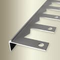 Miniatyrbild 1 av 4: PROVISTON Profil för trappnos l 48 mm H 2.5 mm L 2500 mm Anodiserad aluminium Fällbar profil Silver Stansad öppen