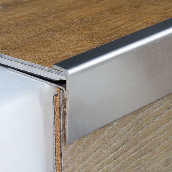 Insertprofil Rostfritt stål Silver l 42 mm H 22 mm L 2500 mm Förborrad Ramprofil 1 styck