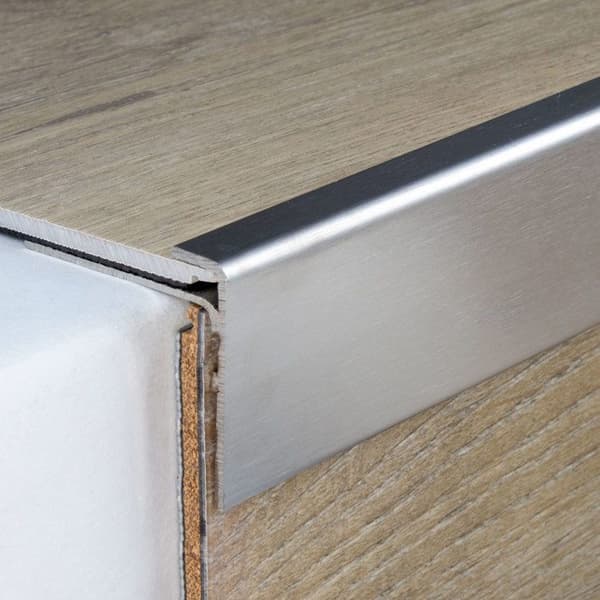 Insertprofil Rostfritt stål Silver l 42 mm H 22 mm L 2500 mm Förborrad Ramprofil 1 styck